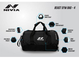 Nivia BEAST GYM BAG-4 Gym  (Black, Kit Bag)